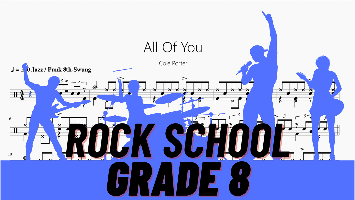 All Of You【Rock school Lv8】 - 鼓譜 Drumtabs ドラム楽譜