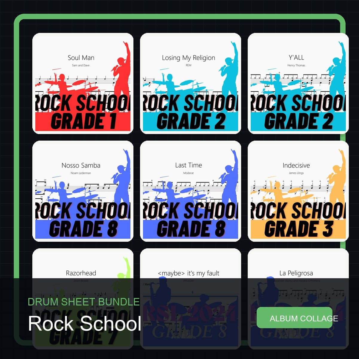 Rock School 鼓谱分级打包合集 - 鼓譜 Drumtabs ドラム楽譜