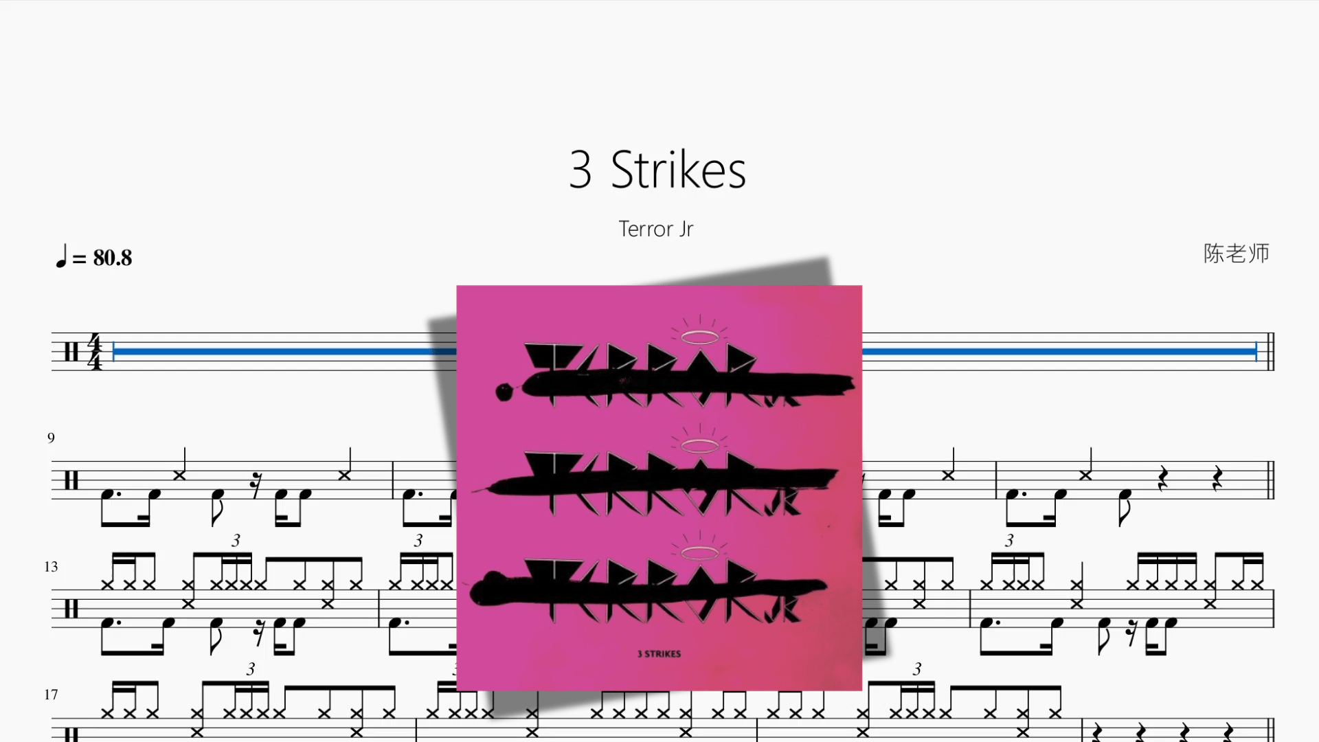 3 Strikes【Terror Jr】 - 鼓譜 Drumtabs ドラム楽譜