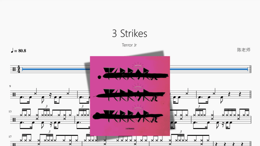3 Strikes【Terror Jr】 - 鼓譜 Drumtabs ドラム楽譜