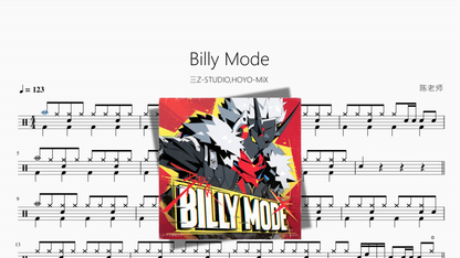 Billy Mode HOYO-MiX drum sheet music cover