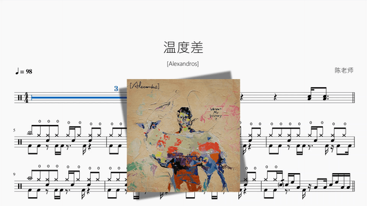 温度差【Alexandros】 - 鼓譜 Drumtabs ドラム楽譜