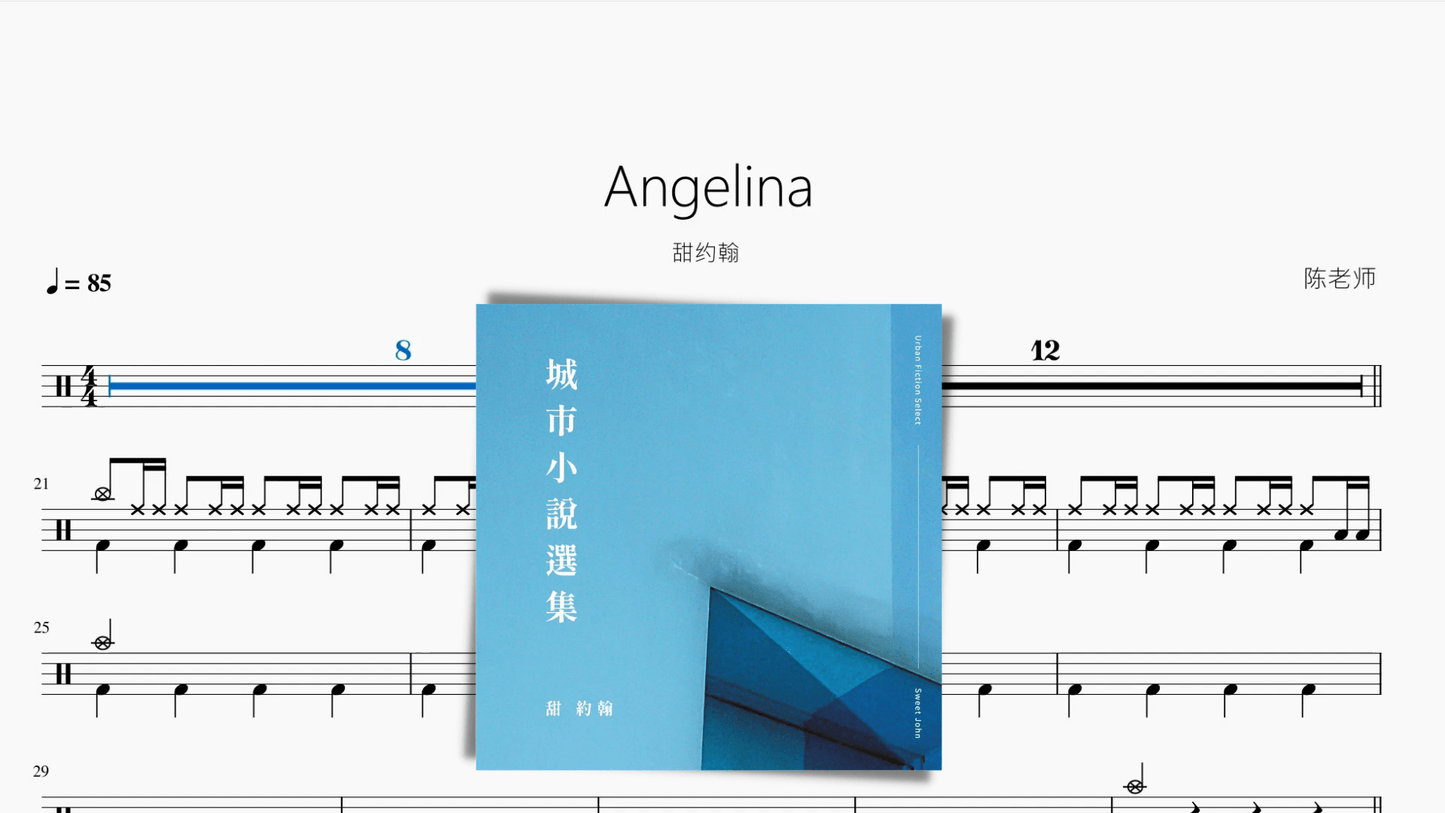 Angelina【甜约翰】 - 鼓譜 Drumtabs ドラム楽譜