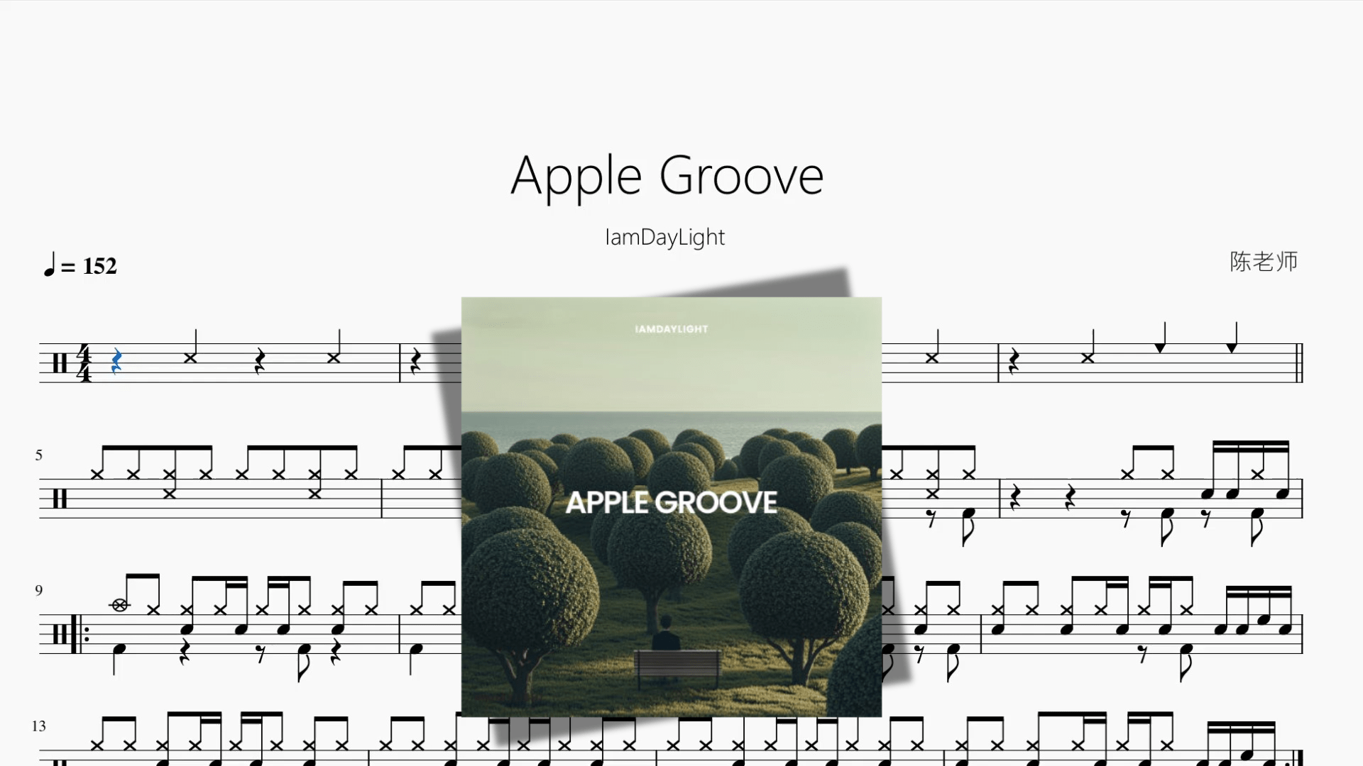 Apple Groove【IamDayLight】 - 鼓譜 Drumtabs ドラム楽譜