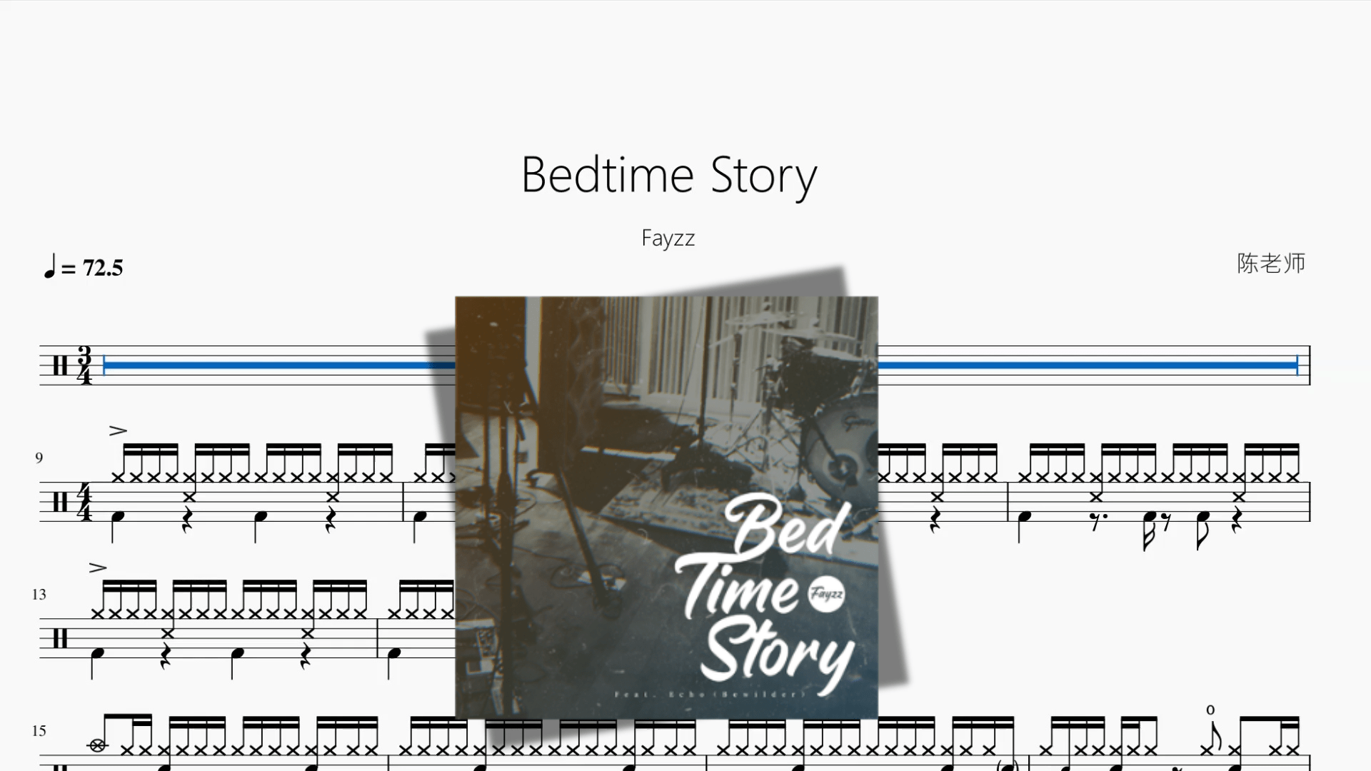 Bedtime Story【Fayzz】 - 鼓譜 Drumtabs ドラム楽譜