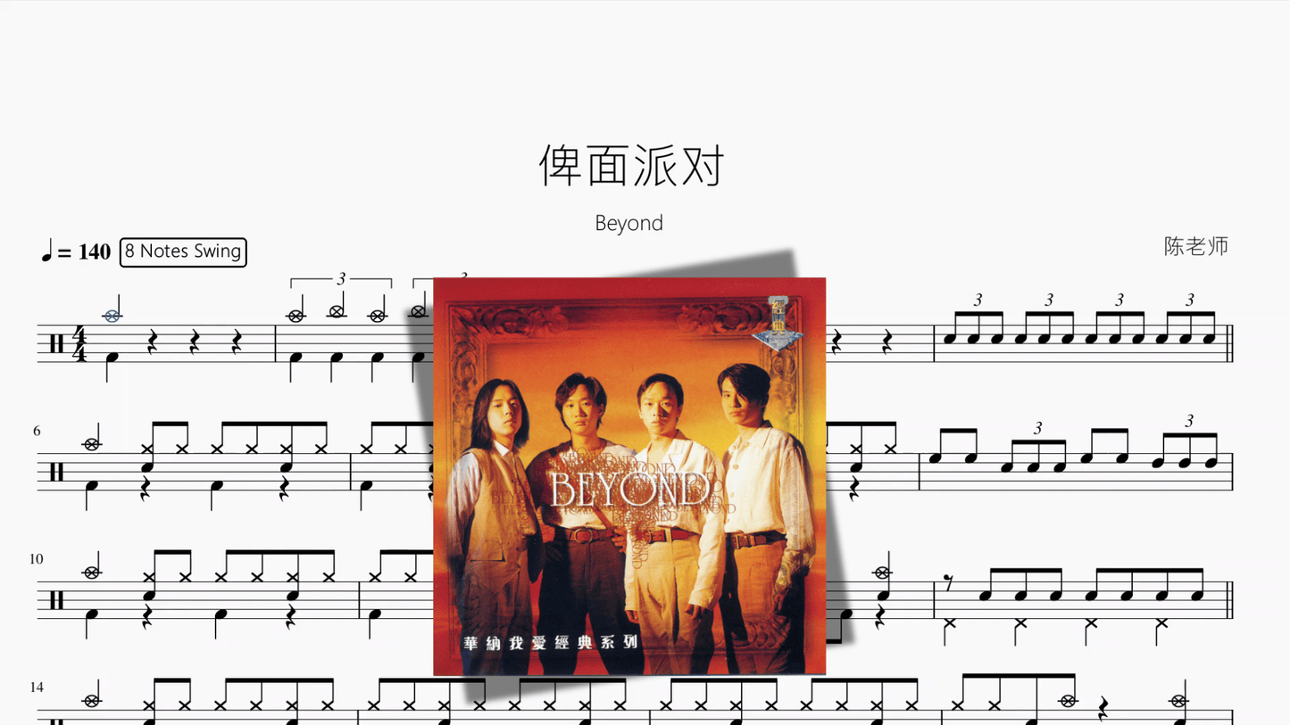俾面派对【Beyond】 - 鼓譜 Drumtabs ドラム楽譜