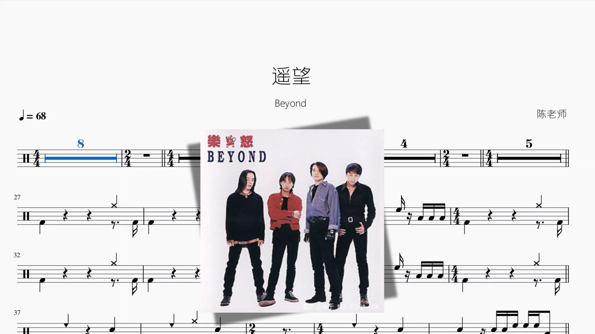 遥望【Beyond】 - 鼓譜 Drumtabs ドラム楽譜