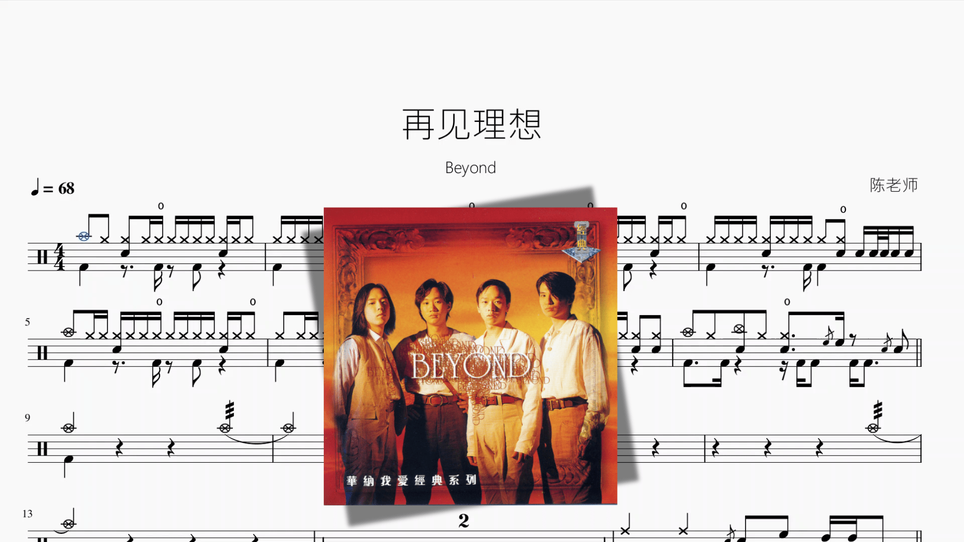 再见理想【Beyond】 - 鼓譜 Drumtabs ドラム楽譜