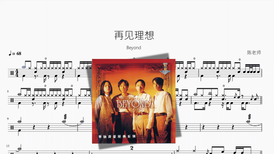 再见理想【Beyond】 - 鼓譜 Drumtabs ドラム楽譜
