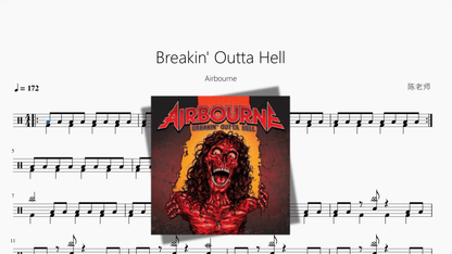 Breakin' Outta Hell【Airbourne】 - 鼓譜 Drumtabs ドラム楽譜