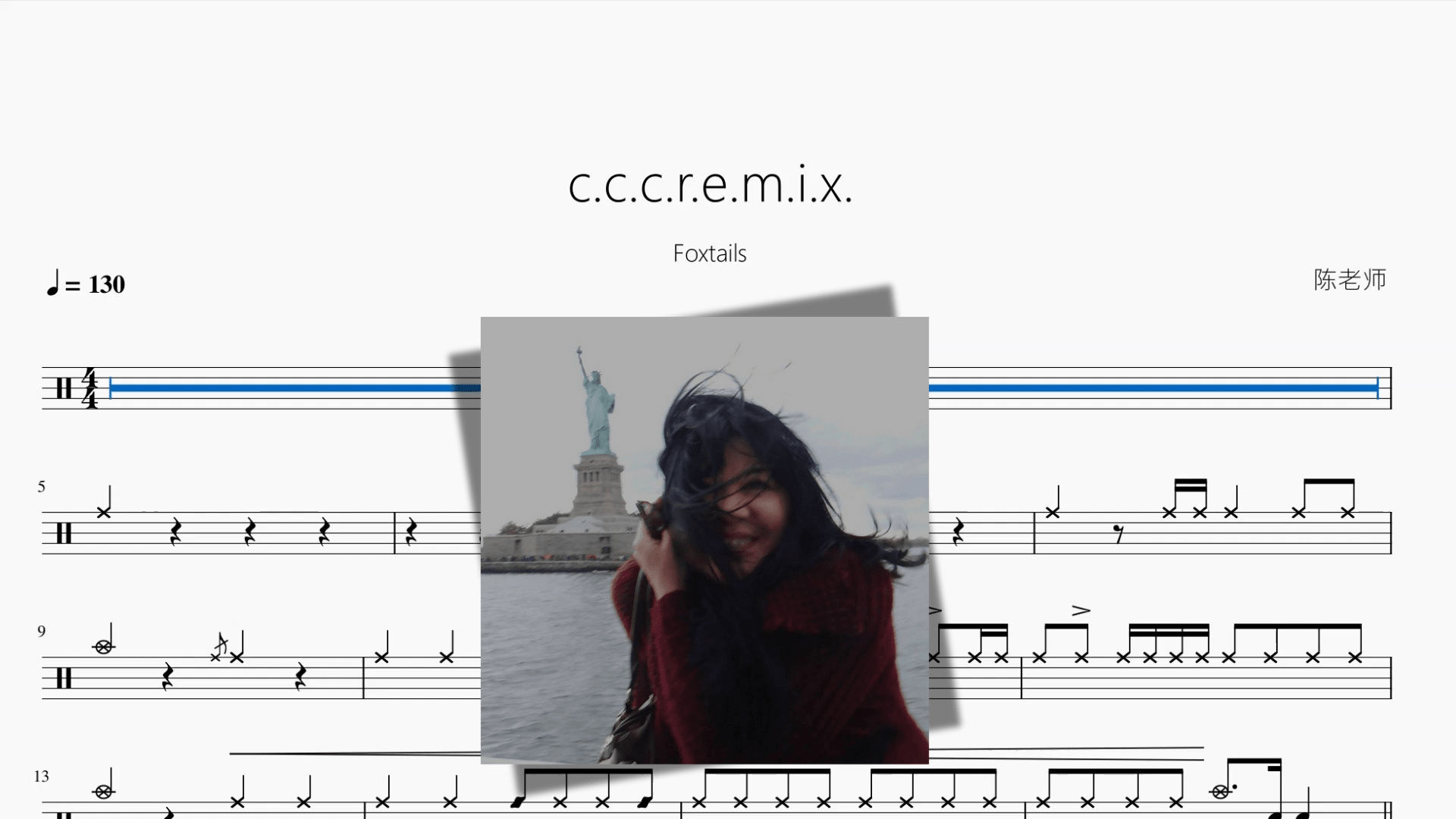 c c c r e m i x 【Foxtails】 - 鼓譜 Drumtabs ドラム楽譜