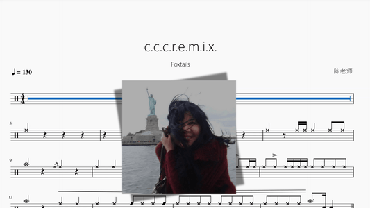 c c c r e m i x 【Foxtails】 - 鼓譜 Drumtabs ドラム楽譜