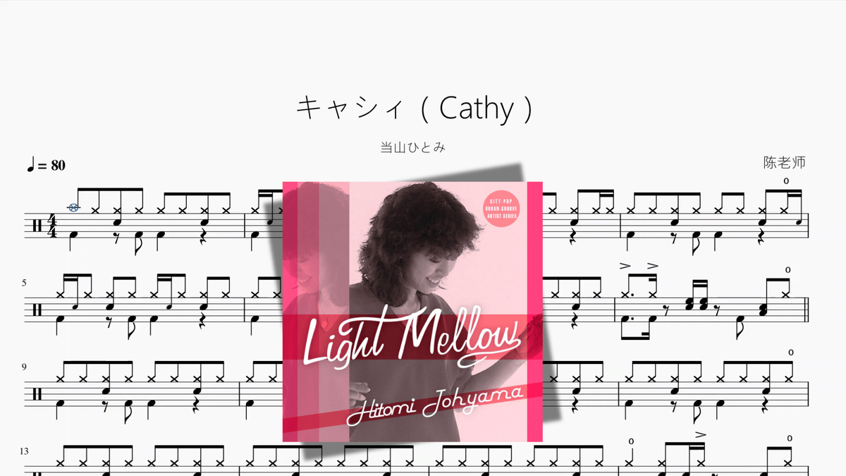 キャシィ（Cathy）【当山ひとみ】 — partitura de batería Drumtabs