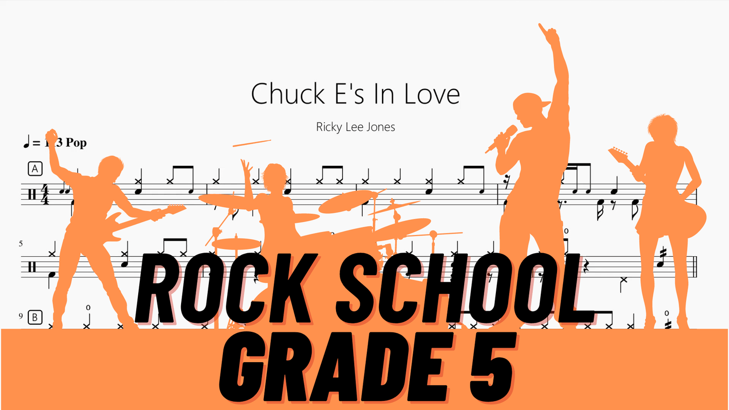 Chuck E's In Love 【Rock school Lv5】 - 鼓譜 Drumtabs ドラム楽譜