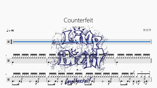 Counterfeit【Limp Bizkit】 - 鼓譜 Drumtabs ドラム楽譜