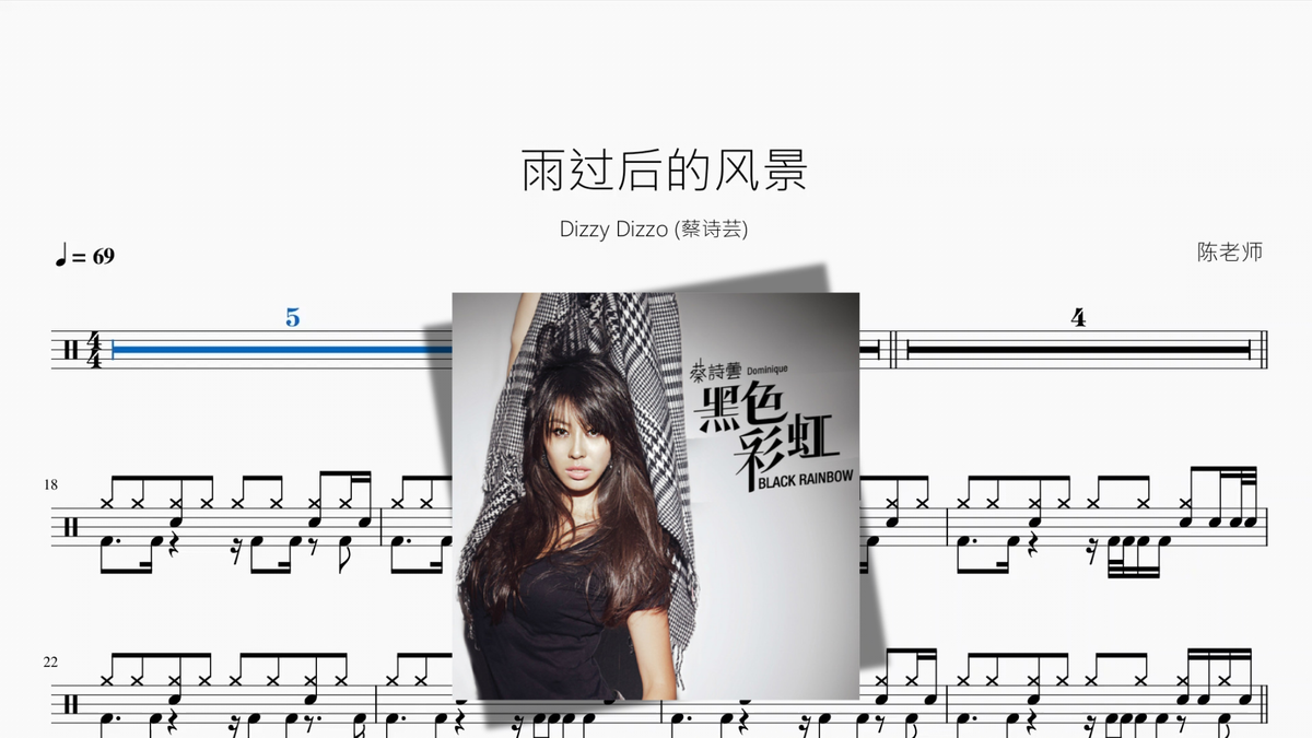 雨过后的风景【Dizzy Dizzo (蔡诗芸)】 Drum Sheet Music