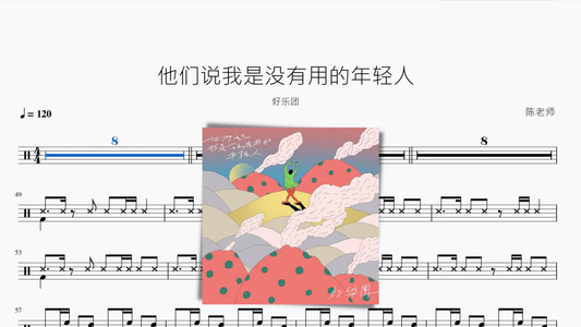 他们说我是没有用的年轻人【好乐团】 - 鼓譜 Drumtabs ドラム楽譜