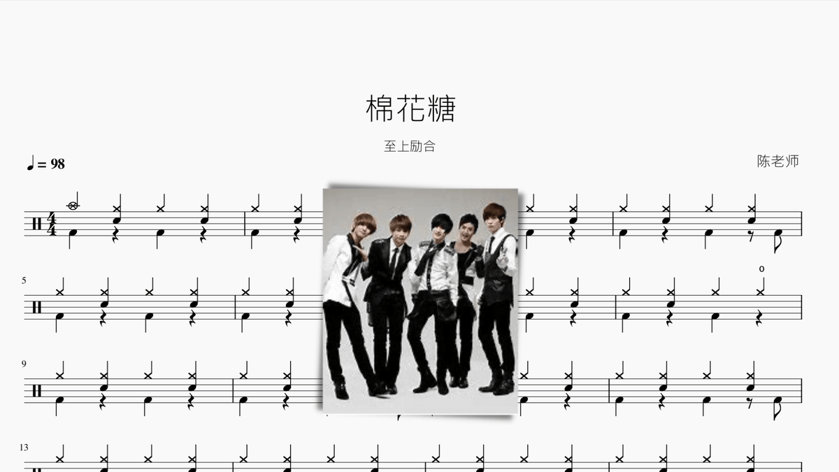 棉花糖 至上励合 - 鼓譜 Drumtabs ドラム楽譜