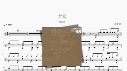 七友【梁汉文】 - 鼓譜 Drumtabs ドラム楽譜