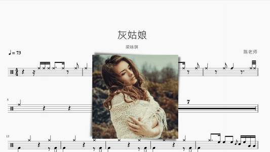灰姑娘【梁咏琪】 - 鼓譜 Drumtabs ドラム楽譜