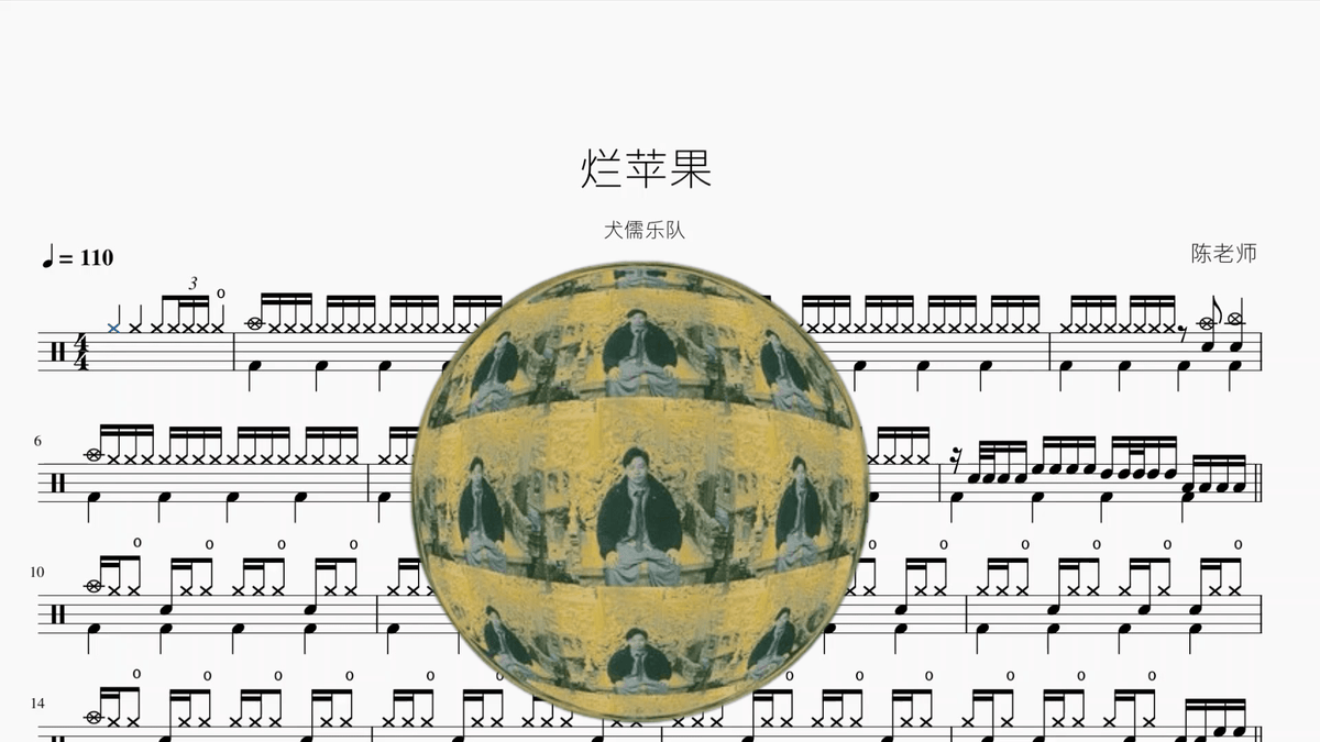 烂苹果【犬儒乐队】 — partitura de batería Drumtabs