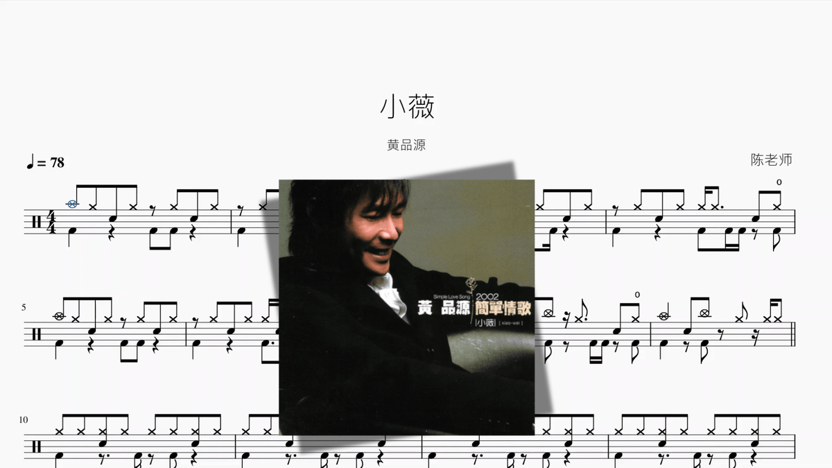小薇【黄品源】 - 鼓譜 Drumtabs ドラム楽譜
