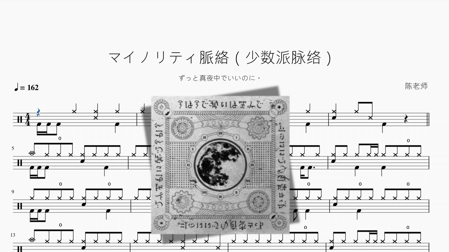 マイノリティ脈絡（少数派脉络）【ずっと真夜中でいいのに。】 - 鼓譜 Drumtabs ドラム楽譜