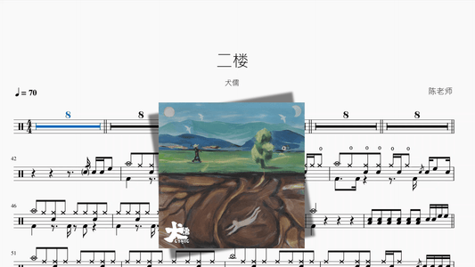 二楼【犬儒】 - 鼓譜 Drumtabs ドラム楽譜