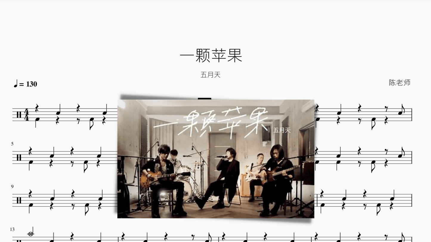 一颗苹果 五月天 - 鼓譜 Drumtabs ドラム楽譜