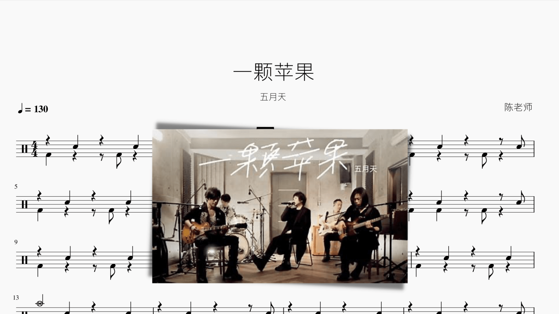 一颗苹果 五月天 - 鼓譜 Drumtabs ドラム楽譜