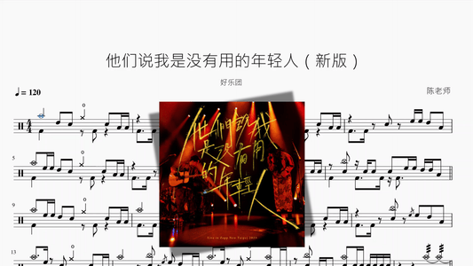他们说我是没有用的年轻人（新版）【好乐团】 - 鼓譜 Drumtabs ドラム楽譜