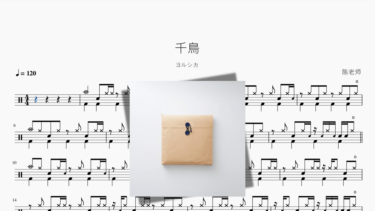 千鳥【ヨルシカ】 — partitura de batería Drumtabs