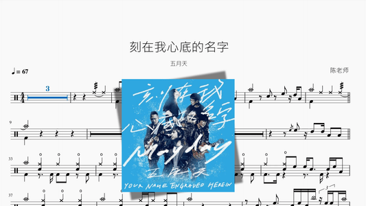 刻在我心底的名字【五月天】 - 鼓譜 Drumtabs ドラム楽譜