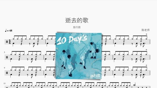 逝去的歌 旅行团 - 鼓譜 Drumtabs ドラム楽譜