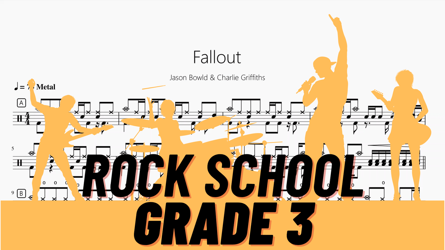 Fallout【Rock school Lv3】 - 鼓譜 Drumtabs ドラム楽譜