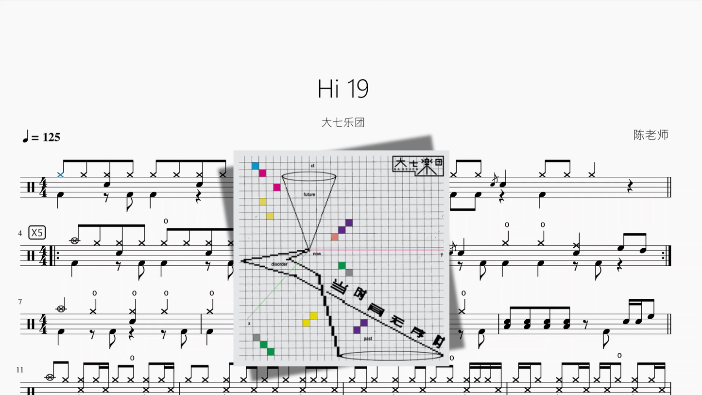 Hi 19（数摇）【大七乐团】 - 鼓譜 Drumtabs ドラム楽譜