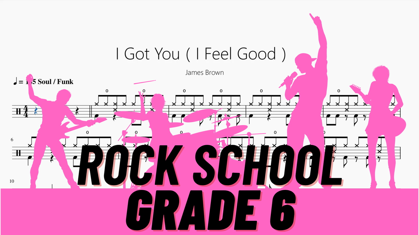 I Got You（I Feel Good） 【Rock school Lv6】 - 鼓譜 Drumtabs ドラム楽譜