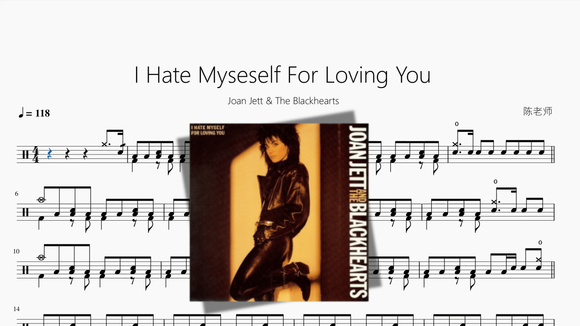 I Hate Myseself For Loving You【Joan Jett & The Blackhearts】 - 鼓譜 Drumtabs ドラム楽譜