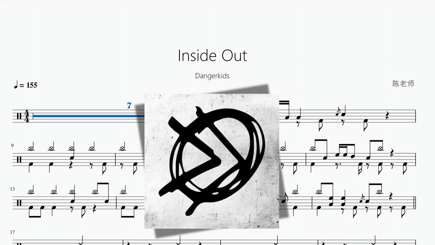 Inside Out【Dangerkids】 - 鼓譜 Drumtabs ドラム楽譜
