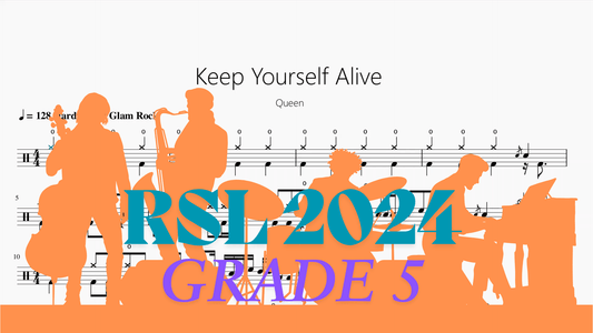 Keep Yourself Alive【Rock school Lv5】 - 鼓譜 Drumtabs ドラム楽譜