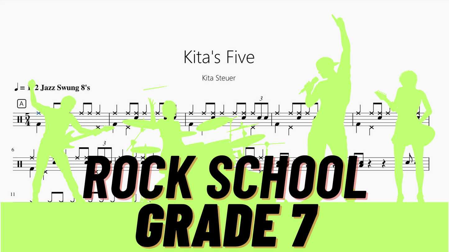 Kita's Five【Rock school Lv7】 - 鼓譜 Drumtabs ドラム楽譜