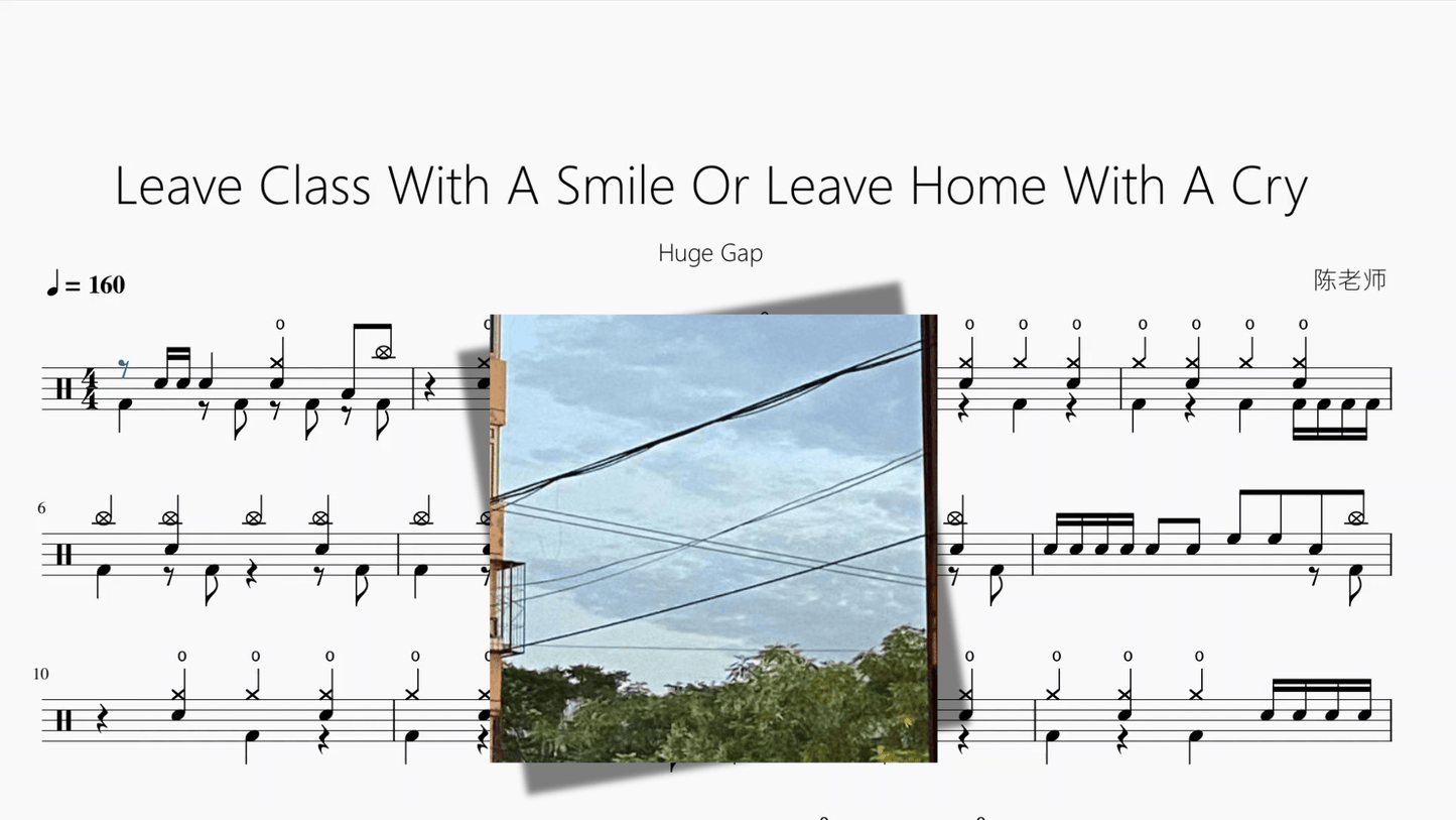 Leave Class With A Smile Or Leave Home With A Cry【Huge Gap】 - 鼓譜 Drumtabs ドラム楽譜