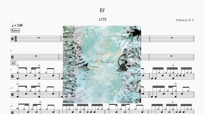 LITE - Ef - 鼓譜 Drumtabs ドラム楽譜