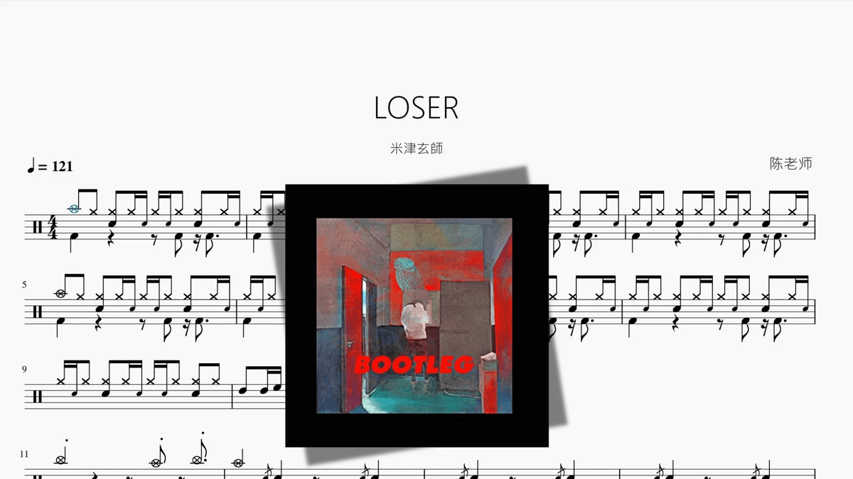 LOSER【米津玄師】 - 鼓譜 Drumtabs ドラム楽譜