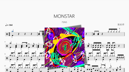 MONSTAR【7SINS】 — partitura de batería Drumtabs