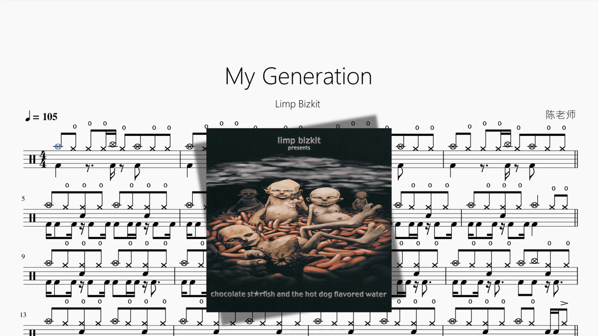 My Generation【Limp Bizkit】 — partitura de batería Drumtabs