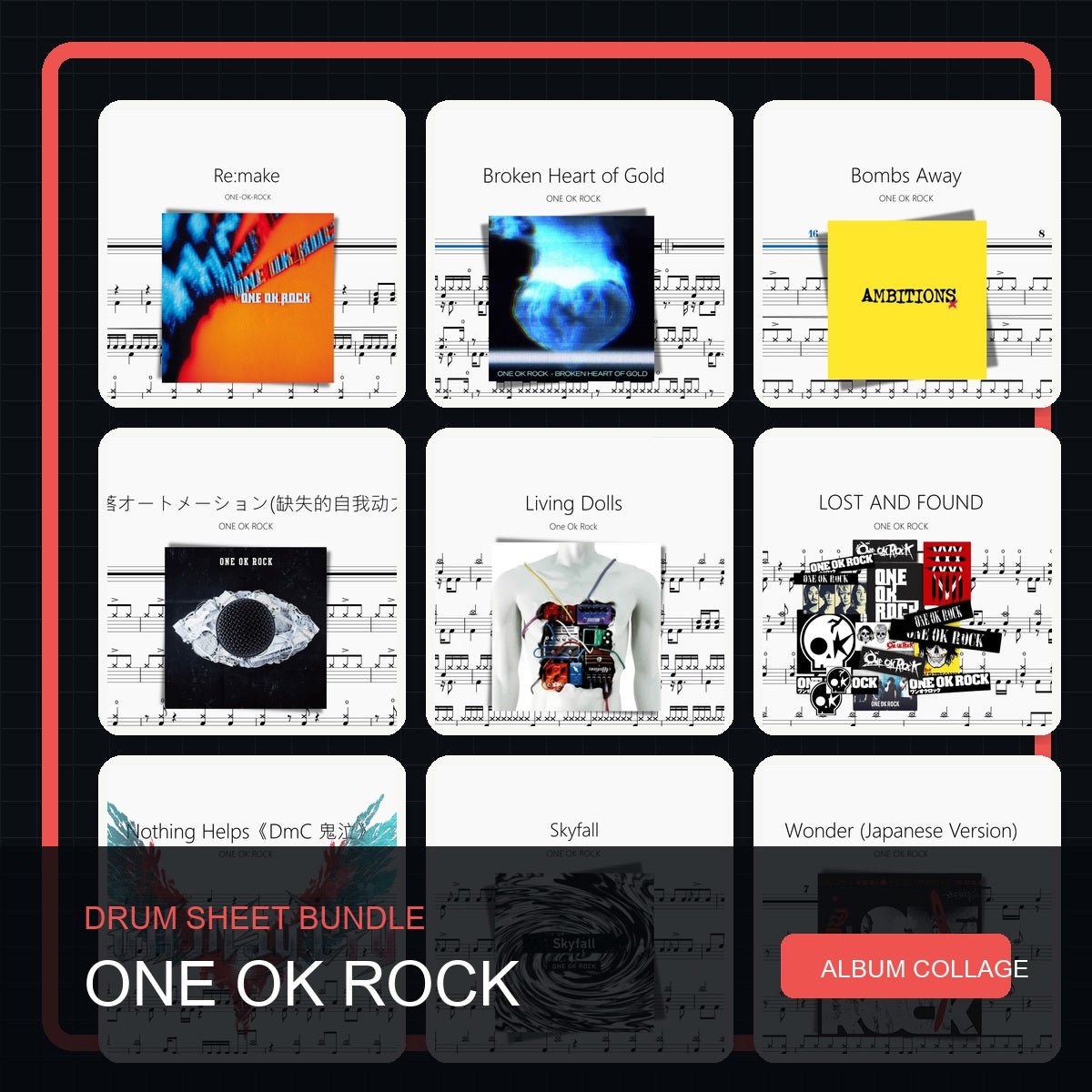ONE OK ROCK 鼓谱打包合集 - 鼓譜 Drumtabs ドラム楽譜