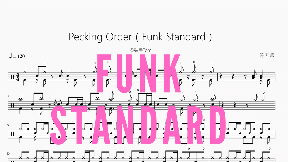Pecking Order【Funk 标准曲】 — partitura de batería Drumtabs