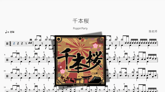 千本桜（千本樱）【Poppin'Party】 - 鼓譜 Drumtabs ドラム楽譜