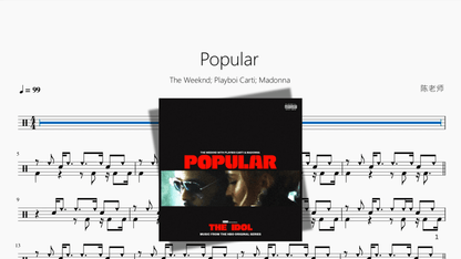 Popular【The Weeknd & Playboi Carti & Madonna 】 — partitura de batería Drumtabs